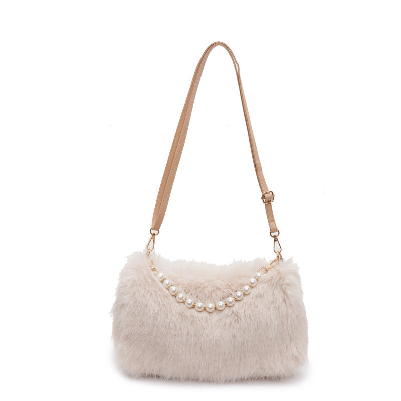 Autumn And Winter Fashion Shoulder Bags Pearl Chain Crossbody