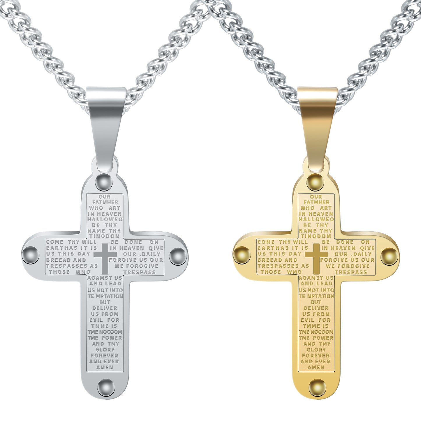 Stainless Steel Cross Shelf Necklace Titanium Steel