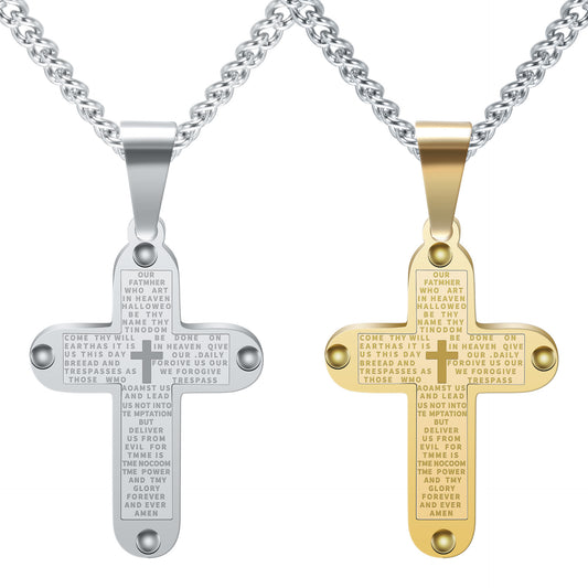 Stainless Steel Cross Shelf Necklace Titanium Steel