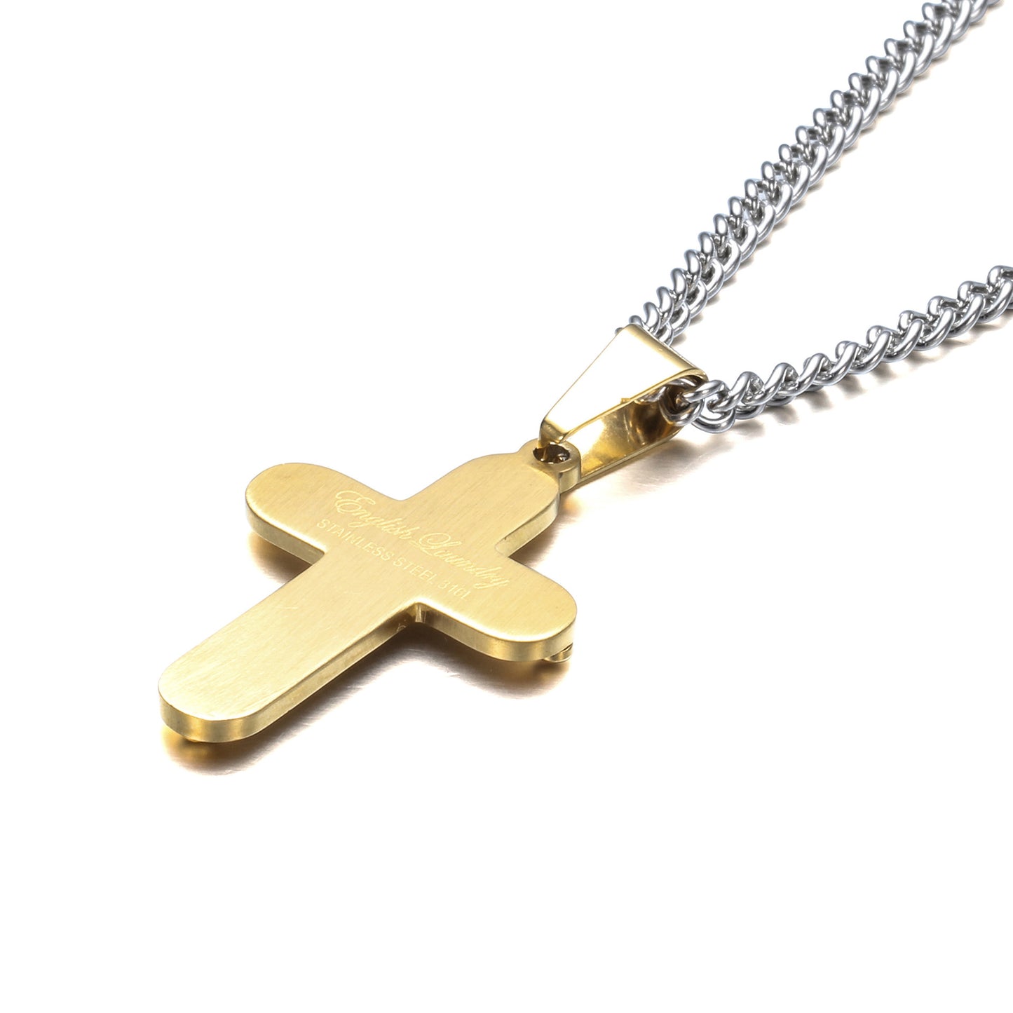 Stainless Steel Cross Shelf Necklace Titanium Steel